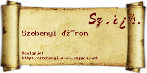 Szebenyi Áron névjegykártya